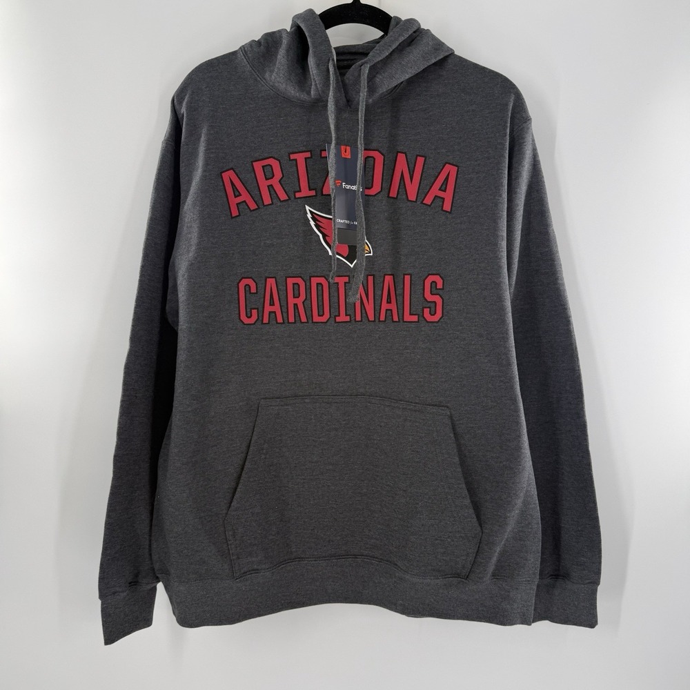 Arizona Cardinals Mens Size Large Heathered Gray Hoodie NFL Fanatics NWT